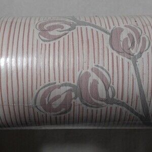 Wallpaper 1980s vintage avenues pink gray floral double roll (2 single rolls)